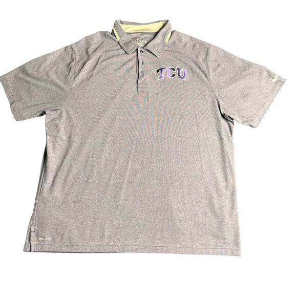 TCU Horned Frogs Nike Polo Shirt Mens 2XL Light Purple Short Sleeve Dri Fit - Picture 1 of 5